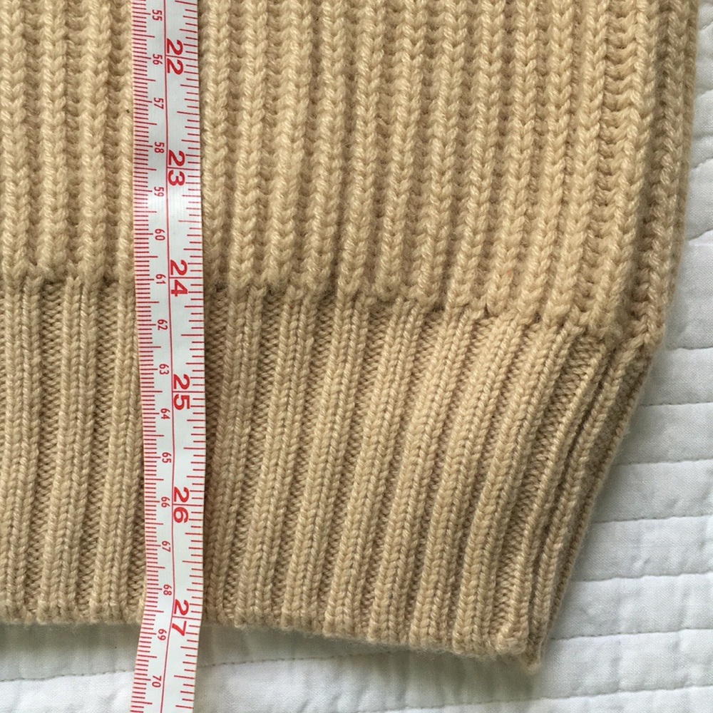 Hillier Bartley Cashmere Fringe Oversized Turtleneck Sweater Cream Gold S / M - Picture 12 of 16